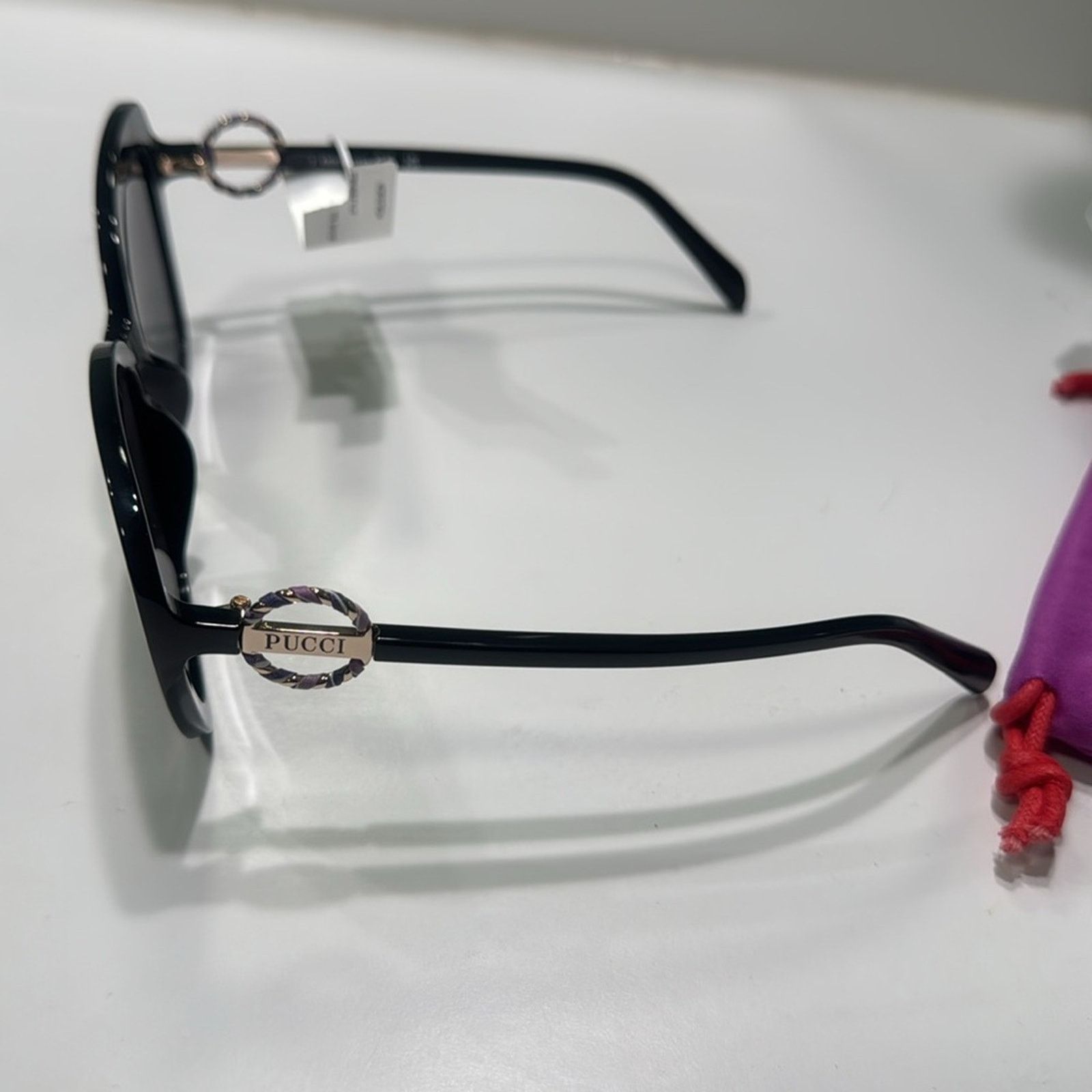 Emilio Pucci 58mm Butterfly Sunglasses Emilio Pucci Shiny Black Smoke Size ONE SIZE - 7 Thumbnail