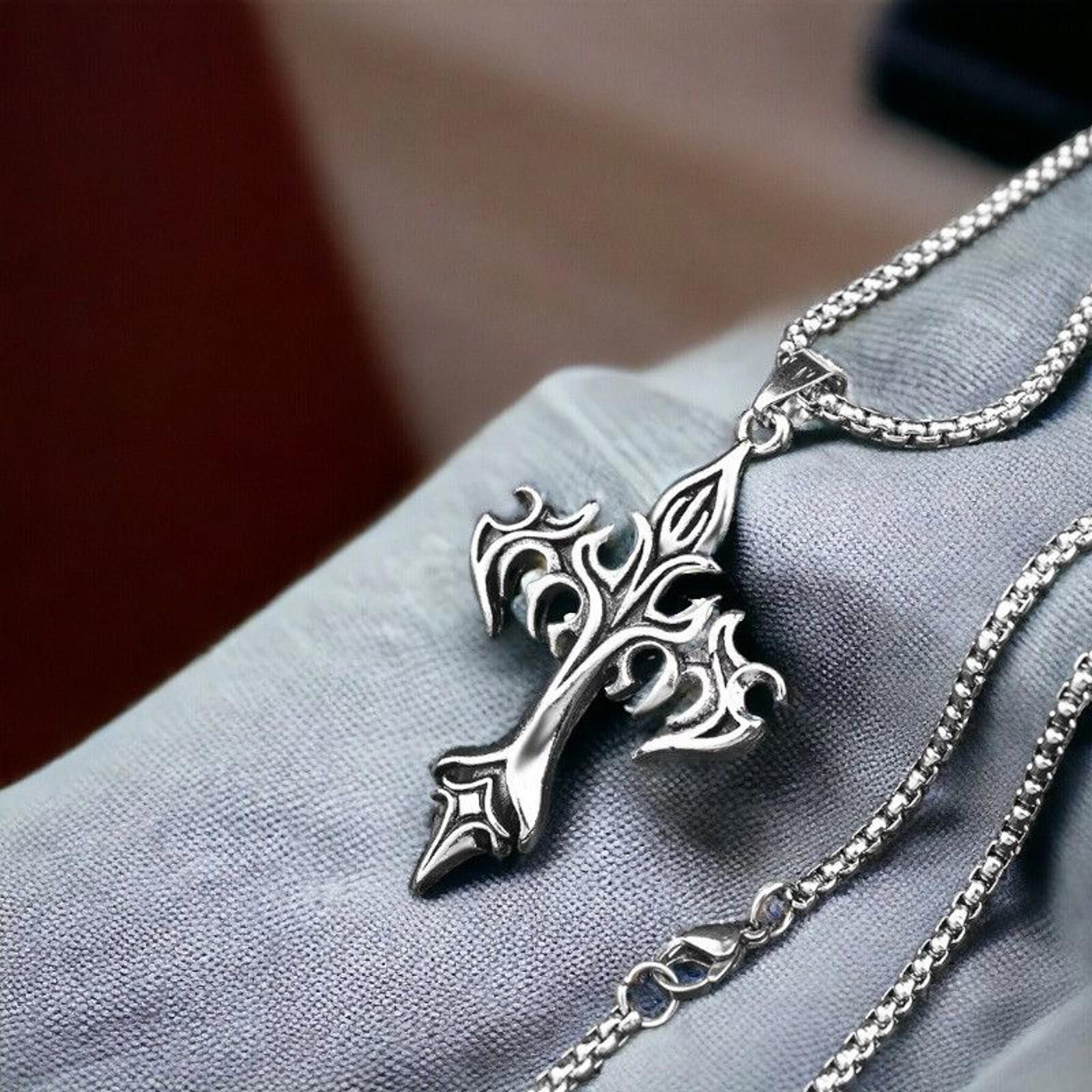 Jewelry Victorian Cross Silver Plated Ring Size ONE SIZE - 3 Thumbnail