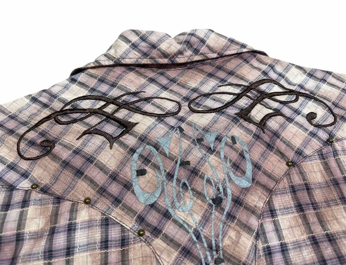 If Six Was Nine × In The Attic × Japanese Brand 🔥Sick Y2K In The Attic Rivet Tribal Shirt Acid Goth Punk Size US L / EU 52-54 / 3 - 5 Thumbnail