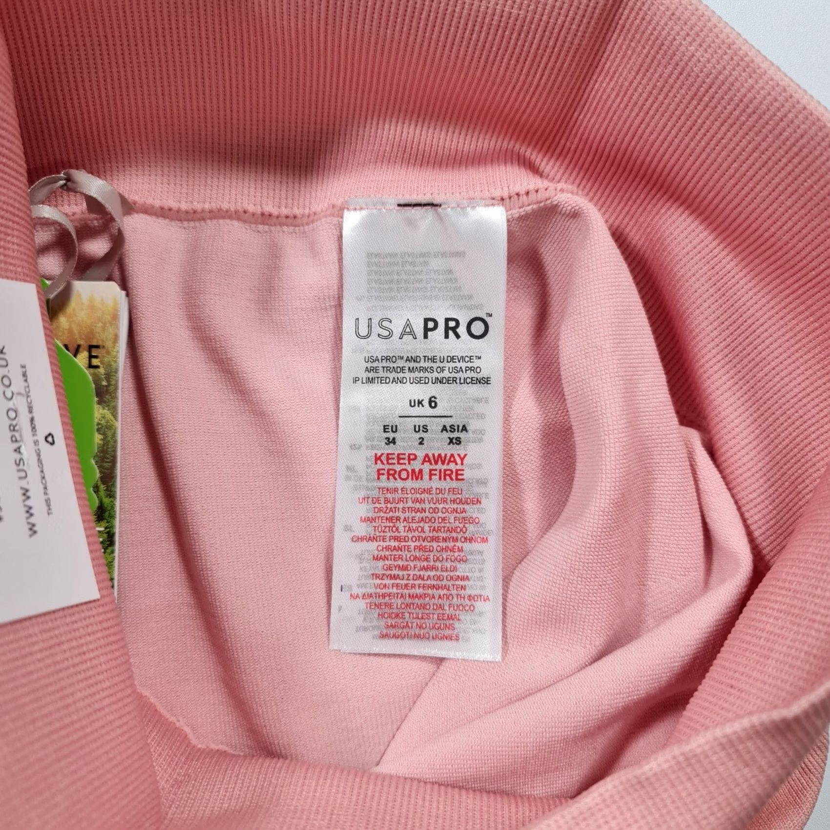 Vintage USA PRO Leggings Pink 6 UK High Waist Regular Womens Tights Comfort Breathable Seamless 54% Polyamide 42% Polyester 4% Elastane Sports Size 28" / US 6 / IT 42 - 6 Thumbnail