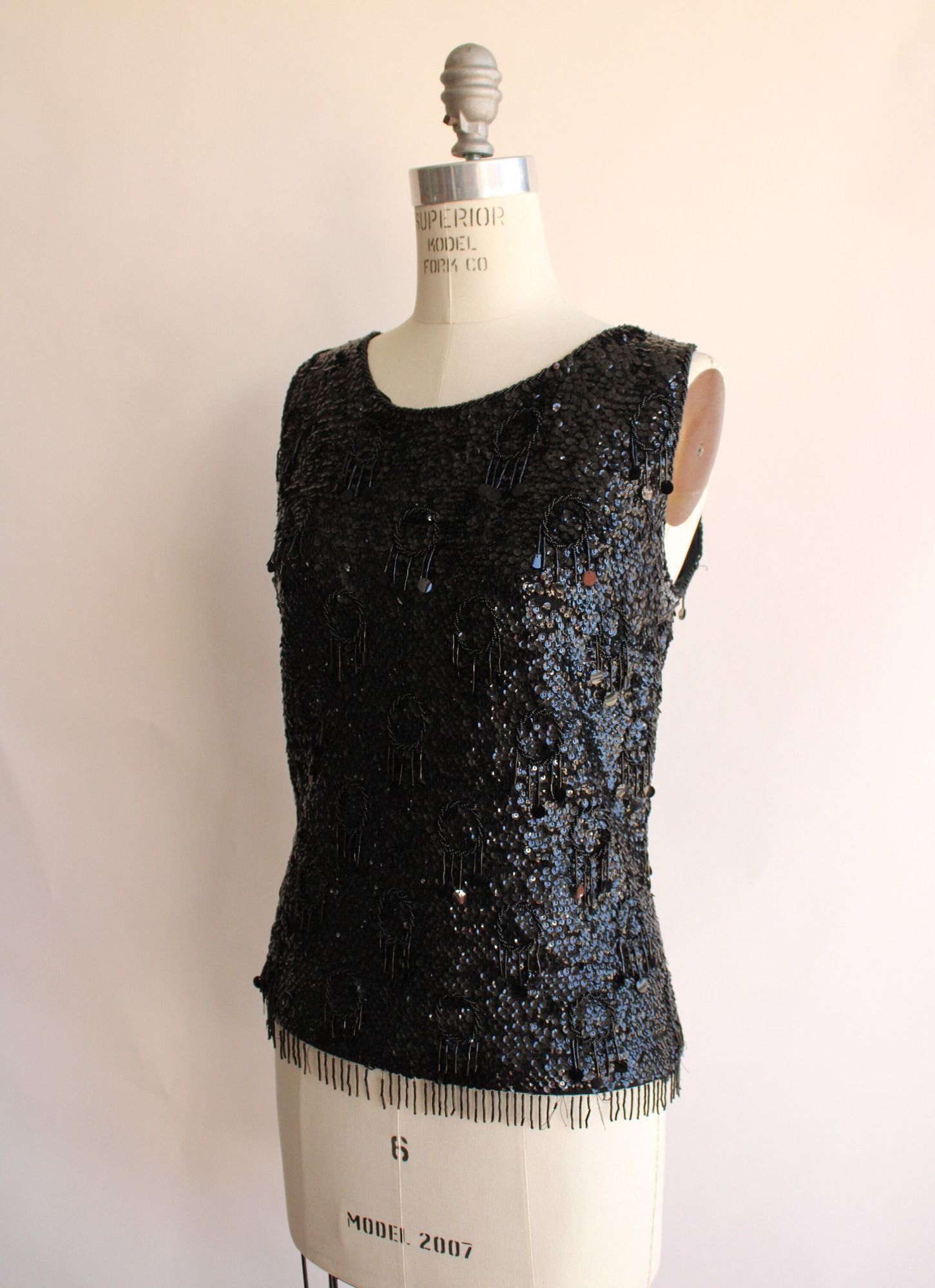Vintage Vintage 1960s Womens Top, Forecast Shops Beaded and Sequined Size M / US 6-8 / IT 42-44 - 7 Thumbnail
