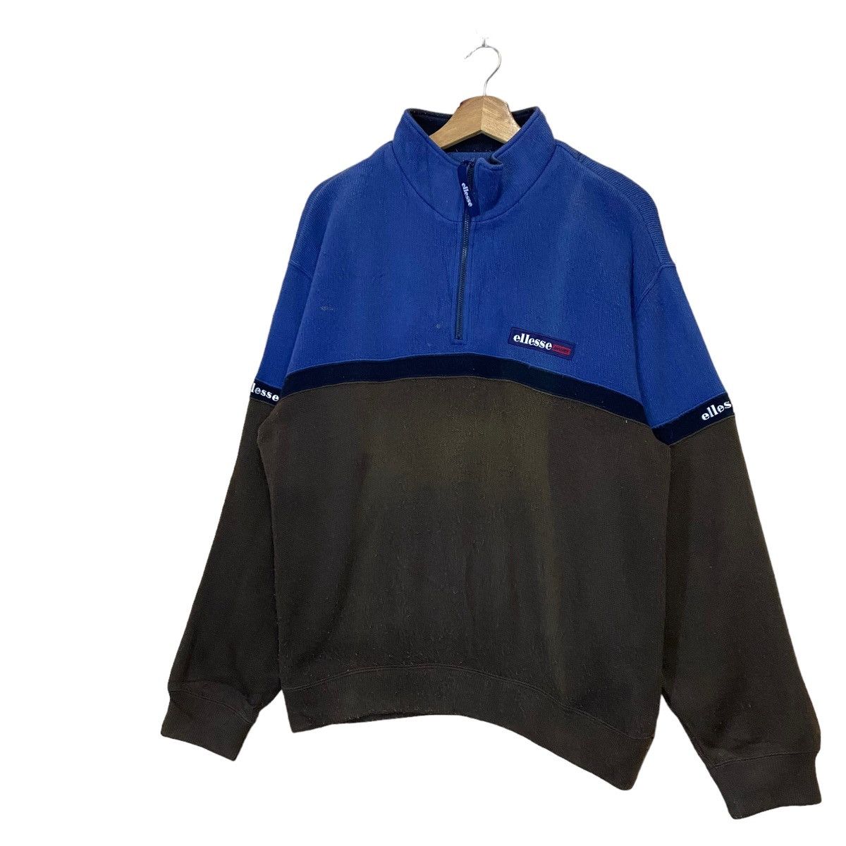 Ellesse Vintage 90’s Ellesse Small Logo Spellout Halfzip Sweatshirt Size US L / EU 52-54 / 3 - 3 Thumbnail