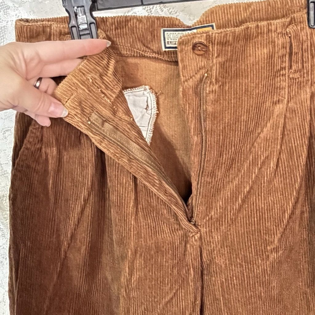 Vintage VTG 70s 80s SMALL MEDIUM Corduroy High Rise Tapered Wide Leg Size 32" / US 10 / IT 46 - 8 Thumbnail