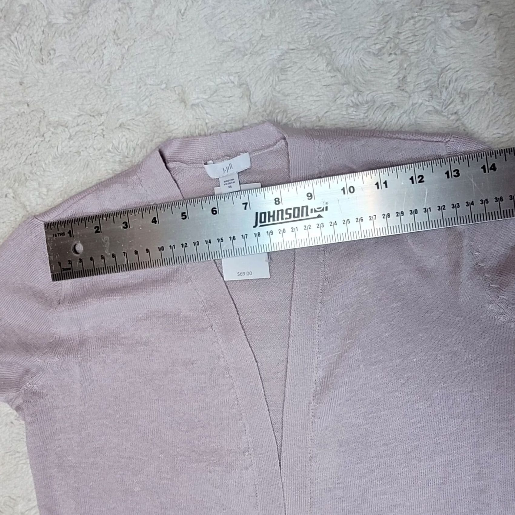 J. Jill J.Jill Womens Sweater Cardigan XS Lavender Linen Blend Open-Front Knit Casual Classic Autumn Size XS / US 0-2 / IT 36-38 - 7 Thumbnail
