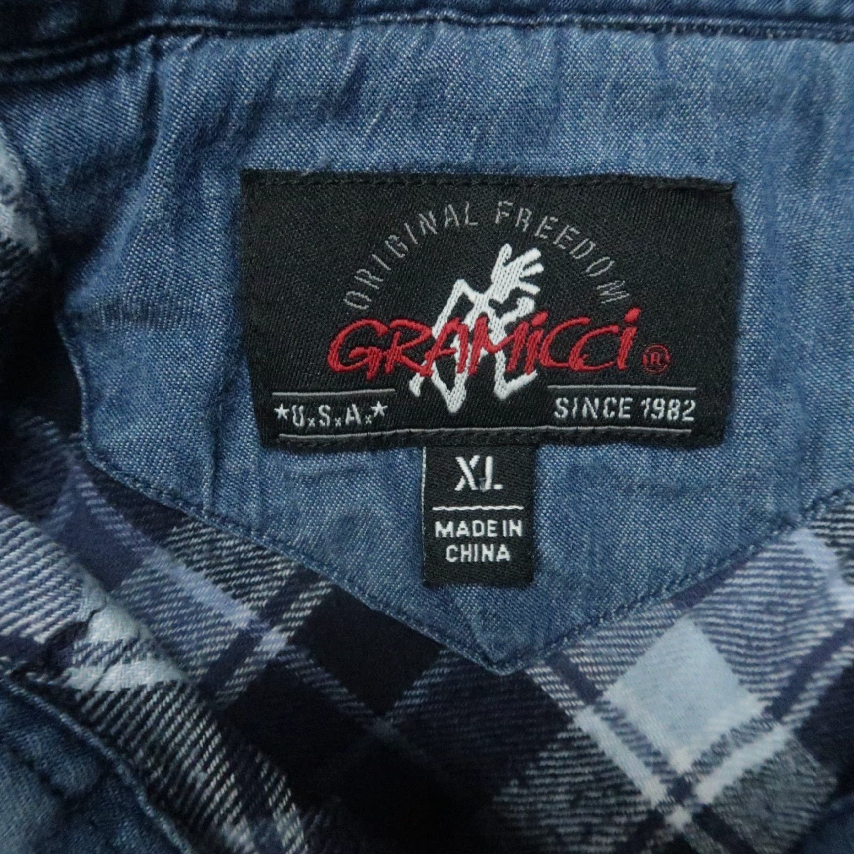 Gramicci VINTAGE Gramicci Shirt Mens XL Blue Plaid Flannel Snap Long Sleeve Button Outdoors VTG Size US XL / EU 56 / 4 - 3 Thumbnail