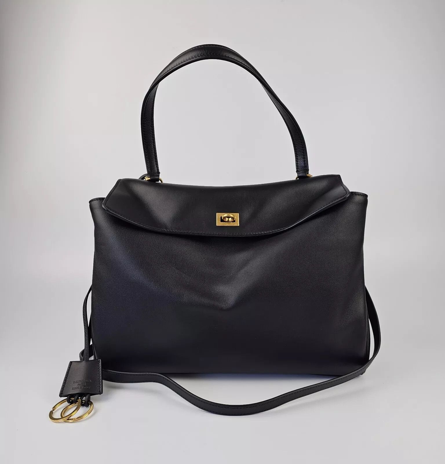 BALENCIAGA Rodeo Medium Black Gold Lthr New Auth