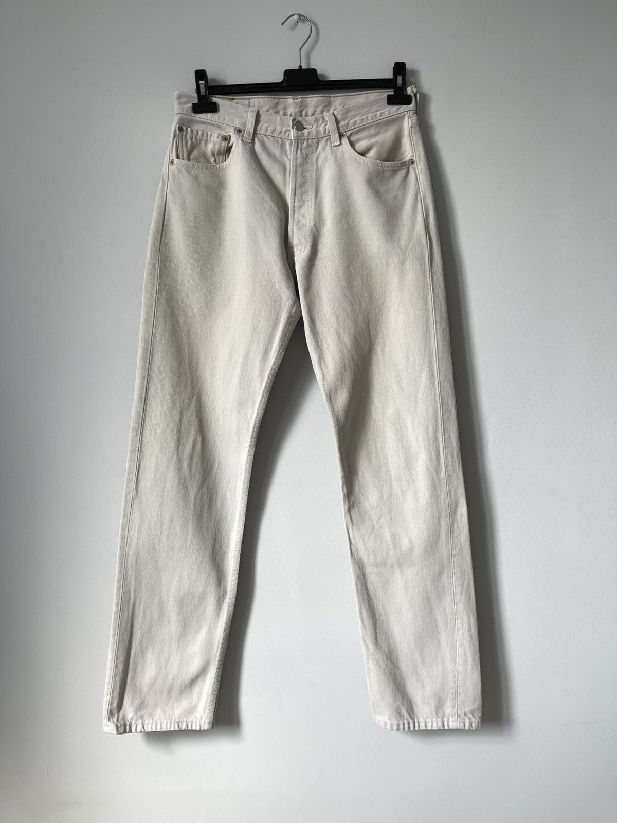 Levi's Vintage 90's Levis 501 Straight Beige Denim Jeans USA Made Size US 32 / EU 48 - 2 Thumbnail