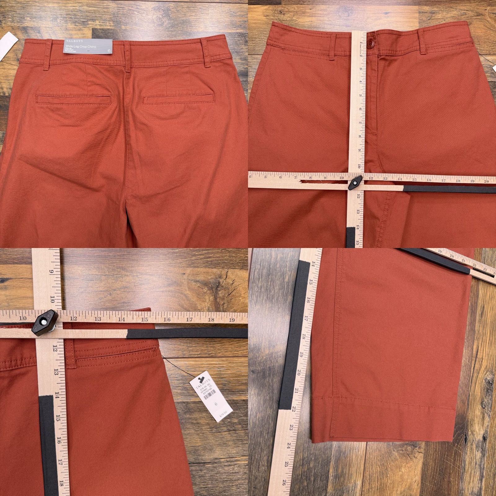 Talbots Talbots Red Wide-Leg Crop Chino Pants Womens 6 High Rise Stretch Regular 24 in Inseam Cotton Spandex Logo Zip Size 28" / US 6 / IT 42 - 8 Thumbnail