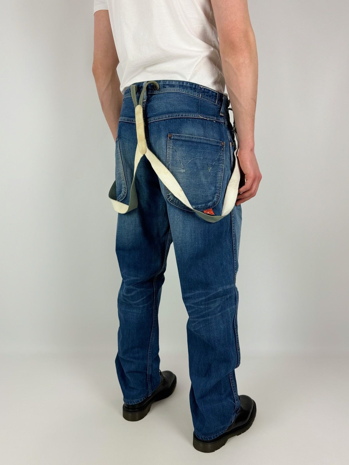 Edwin Edwin 550923 Over Works Factory Distressed Jeans Pants Size US 34 / EU 50 - 2 Thumbnail