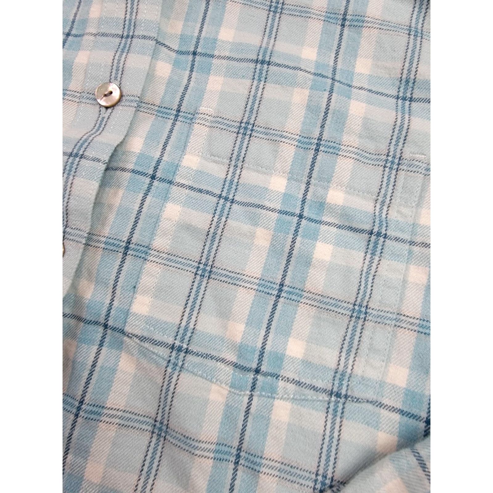 Vintage LL Bean Shirt Womens Medium Blue Plaid Button Down 100% Cotton Casual Pocket Size M / US 6-8 / IT 42-44 - 5 Thumbnail