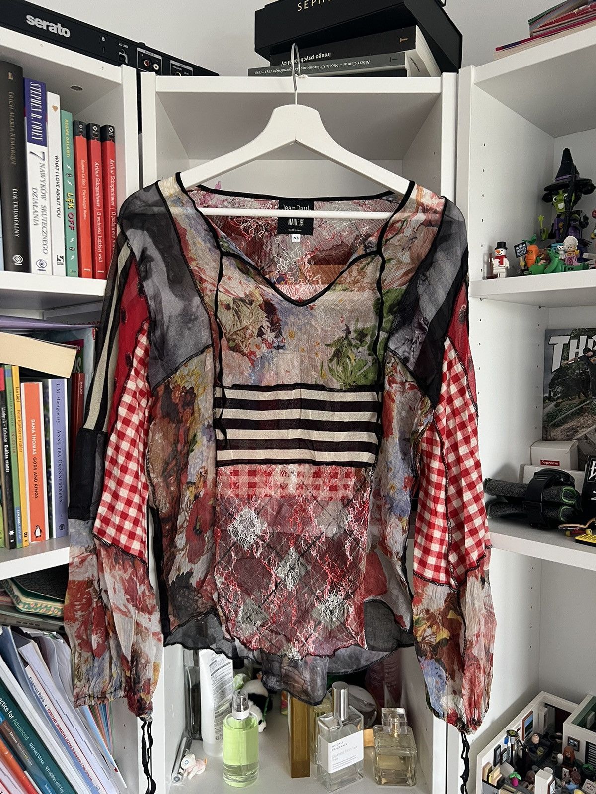 Jean Paul Gaultier × Vintage Vintage 90s jean paul gaultier patchwork mesh top XL JPG Size XL / US 12-14 / IT 48-50 - 1 Thumbnail