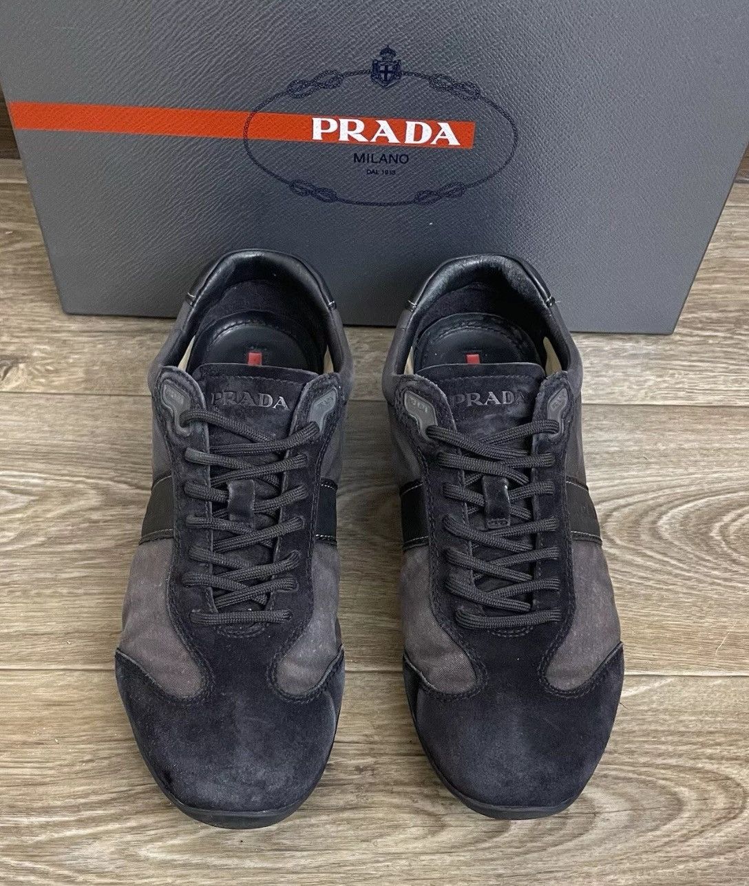 Prada Prada sneakers size 9,5 black/ gray Size US 9.5 / EU 42-43 - 1 Thumbnail