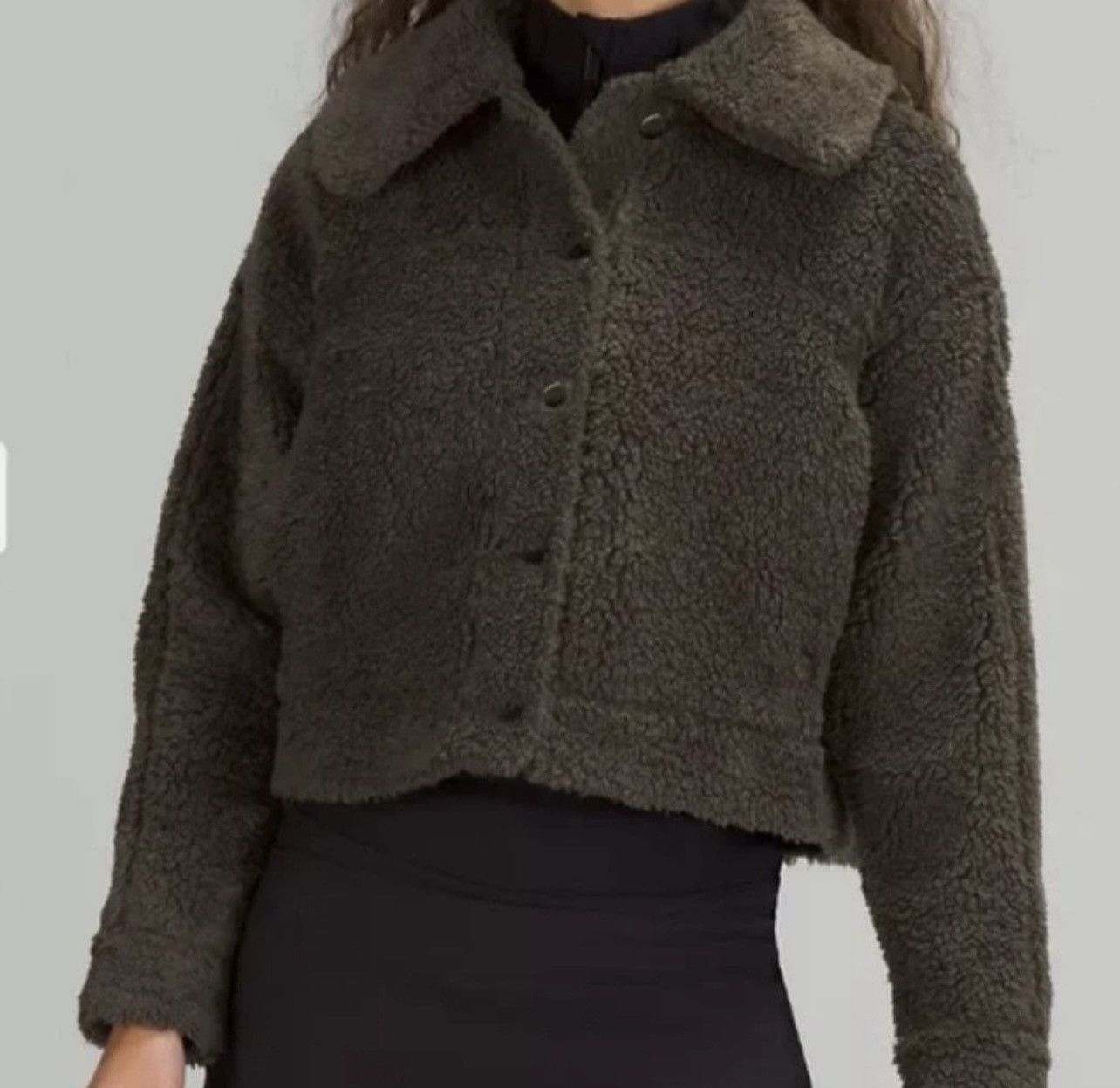 Lululemon Lululemon Textured Fleece Button Jacket in Dark Olive Size L / US 10 / IT 46 - 5 Thumbnail