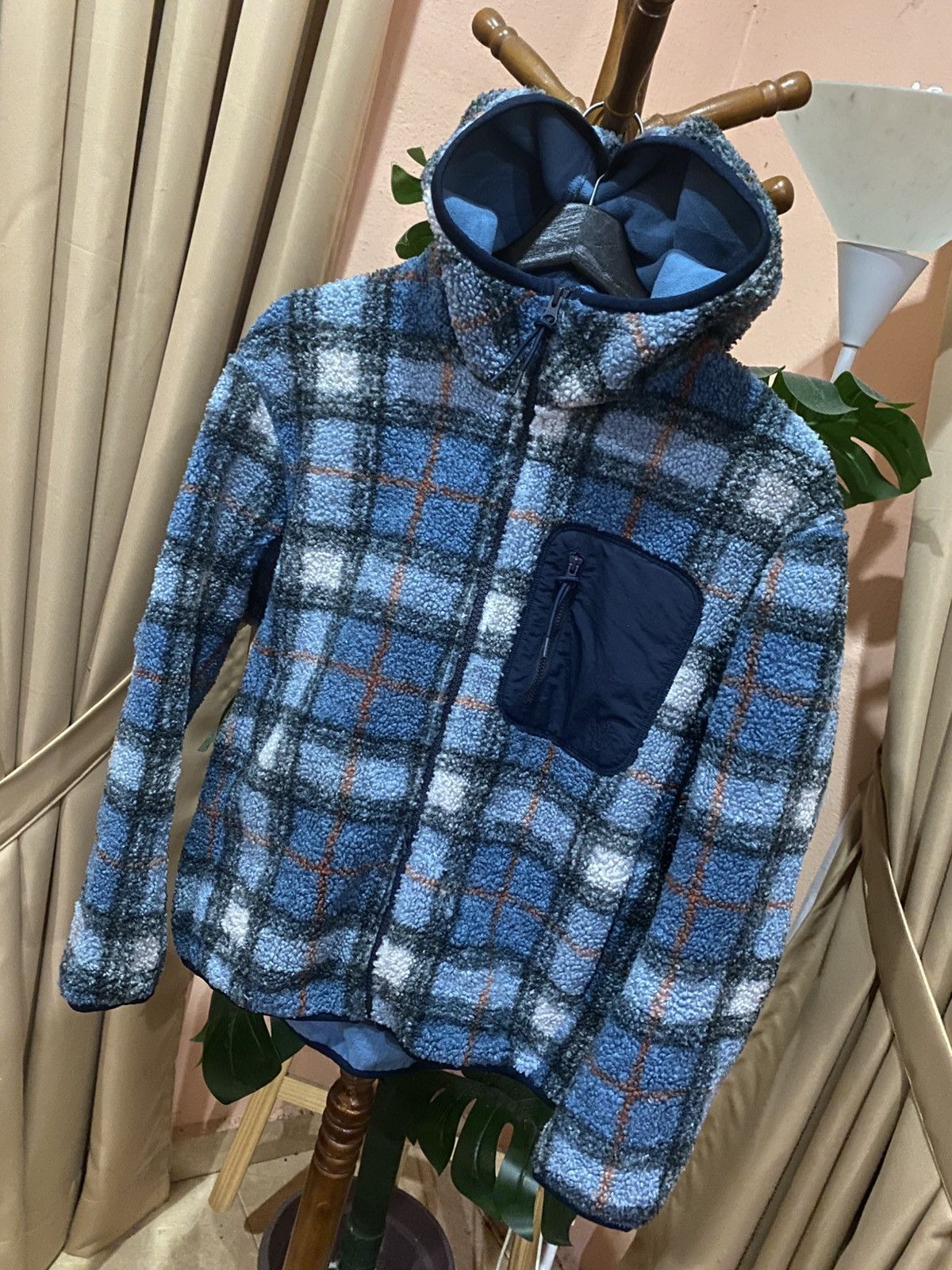 JW Anderson × Uniqlo JW Anderson UNIQLO Fleece Hoodie Plaid Jacket Blue Checkered Size US M / EU 48-50 / 2 - 2 Thumbnail