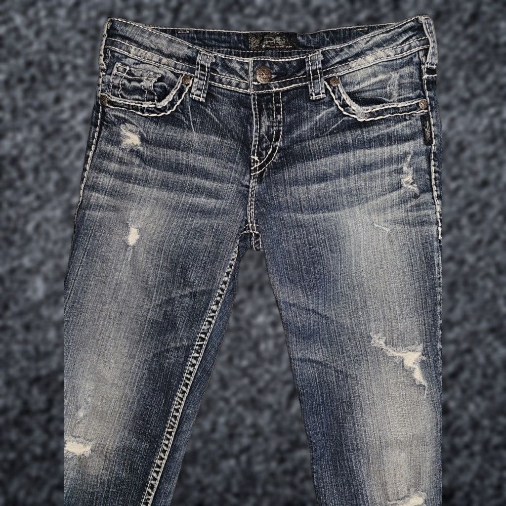 Silver Jeans Co. Silver Jeans Signature Aiko Crop Jeans Women's Sz 30x25 Blue Denim Medium Wash Size 30" / US 8 / IT 44 - 1 Thumbnail