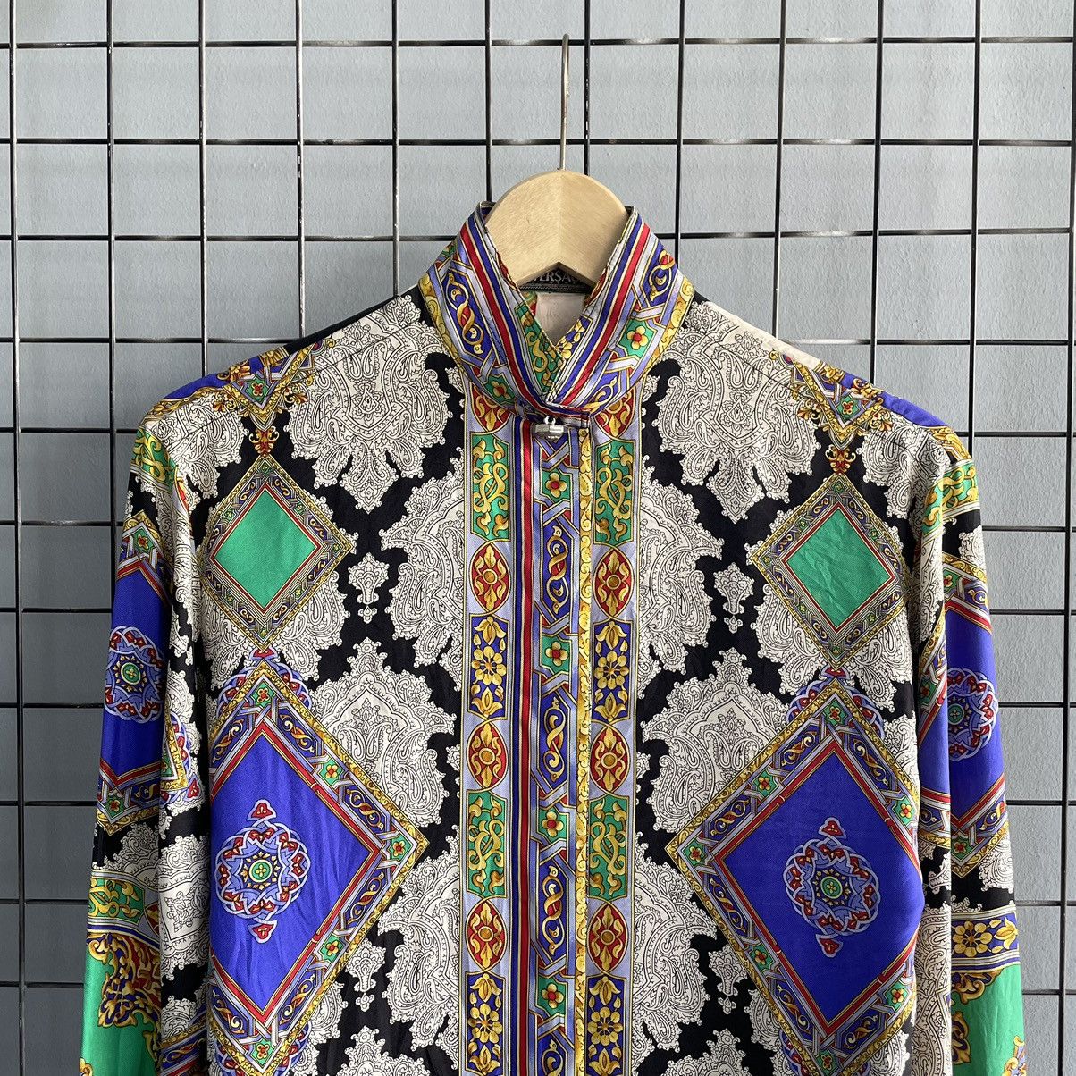 Versace Gianni VERSACE Women Silk Shirt Damask Print from FW 1994/95 Size M / US 6-8 / IT 42-44 - 3 Thumbnail