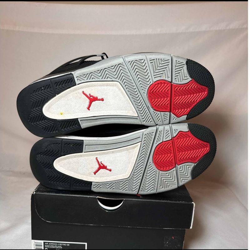 Jordan Brand × Nike Size 9 - Air Jordan 4 Retro SE Black Canvas Men's Shoes Size US 9 / EU 42 - 6 Thumbnail