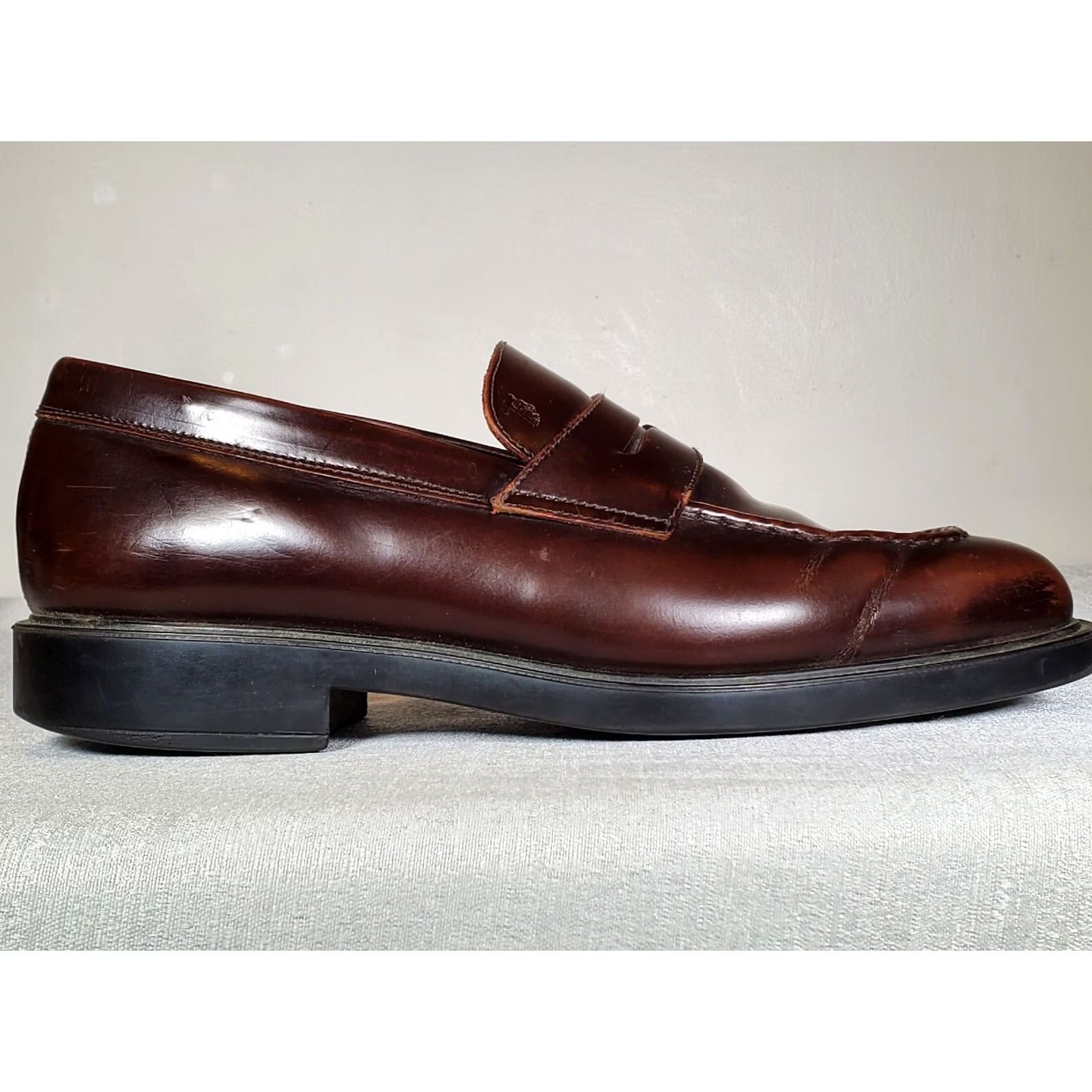 Vintage EUC Tod's Penny Loafers Brown Leather Slip On Men's Size US 10 UK 9 Dress Shoes Size US 9 / EU 42 - 2 Thumbnail