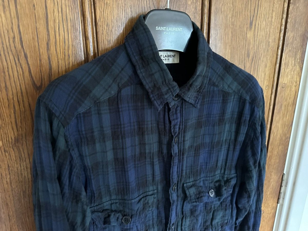 Saint Laurent Paris SS16 Saint Laurent surf sound bleached flannel 2 tone Hedi Size US XS / EU 42 / 0 - 12 Thumbnail