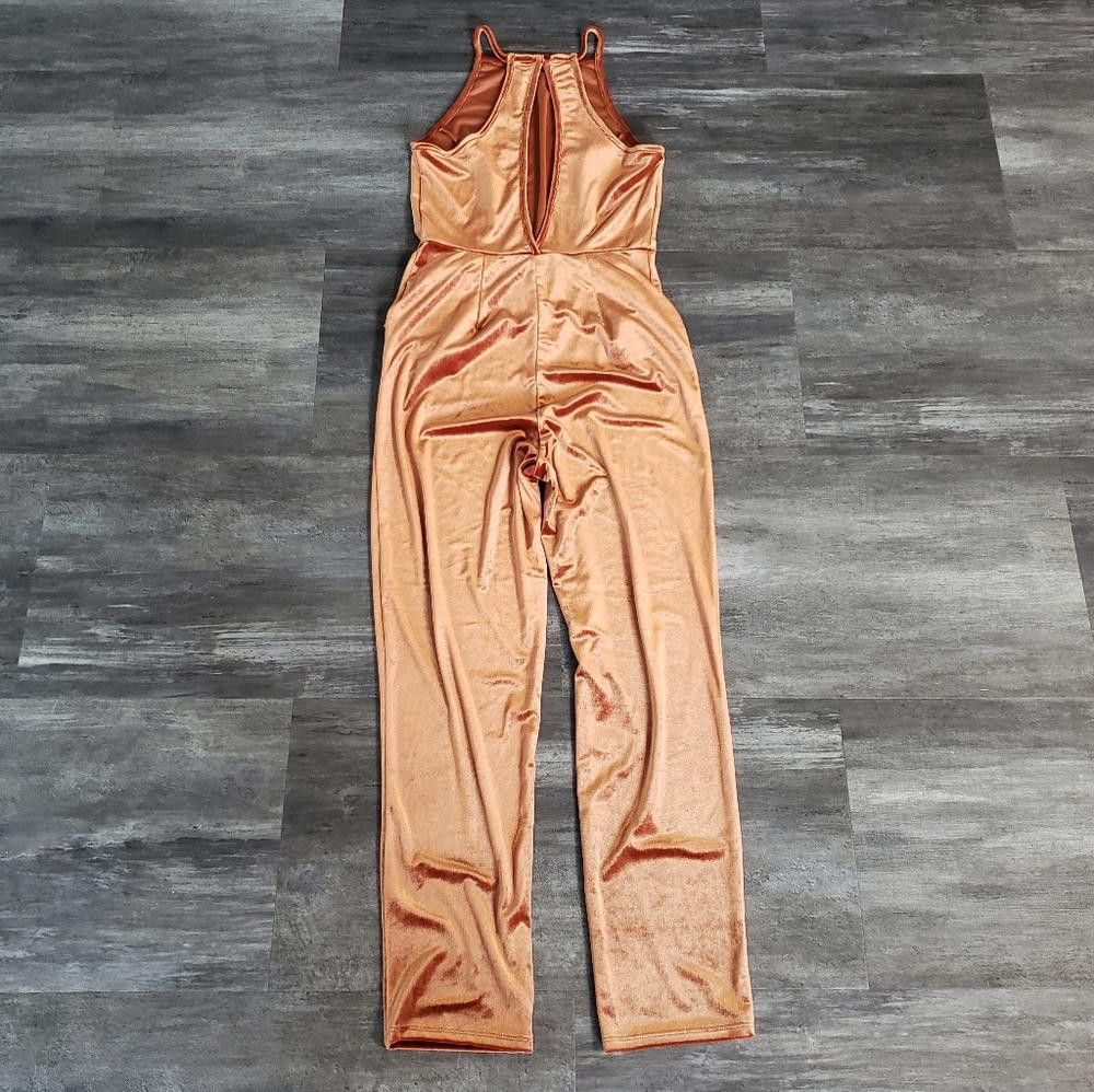 Urban Outfitters Burnt Orange Velvet Urban Outfitters Jumpsuit Size 28" / US 6 / IT 42 - 3 Thumbnail