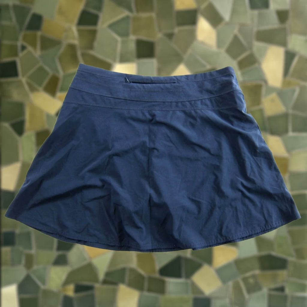 Athleta Athleta Blue Stretch Zip Pocket Shorts Lined Skort Skirt All Day Golf 16 Women XS-Adult? Size 38" / US 16 / IT 52 - 1 Thumbnail