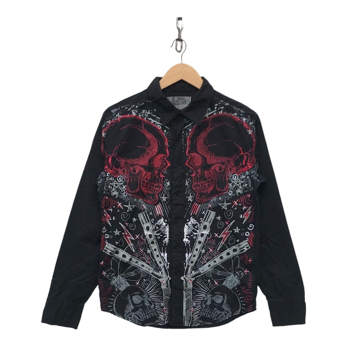 Rare Skulls Overprinted Button Ups Shirt