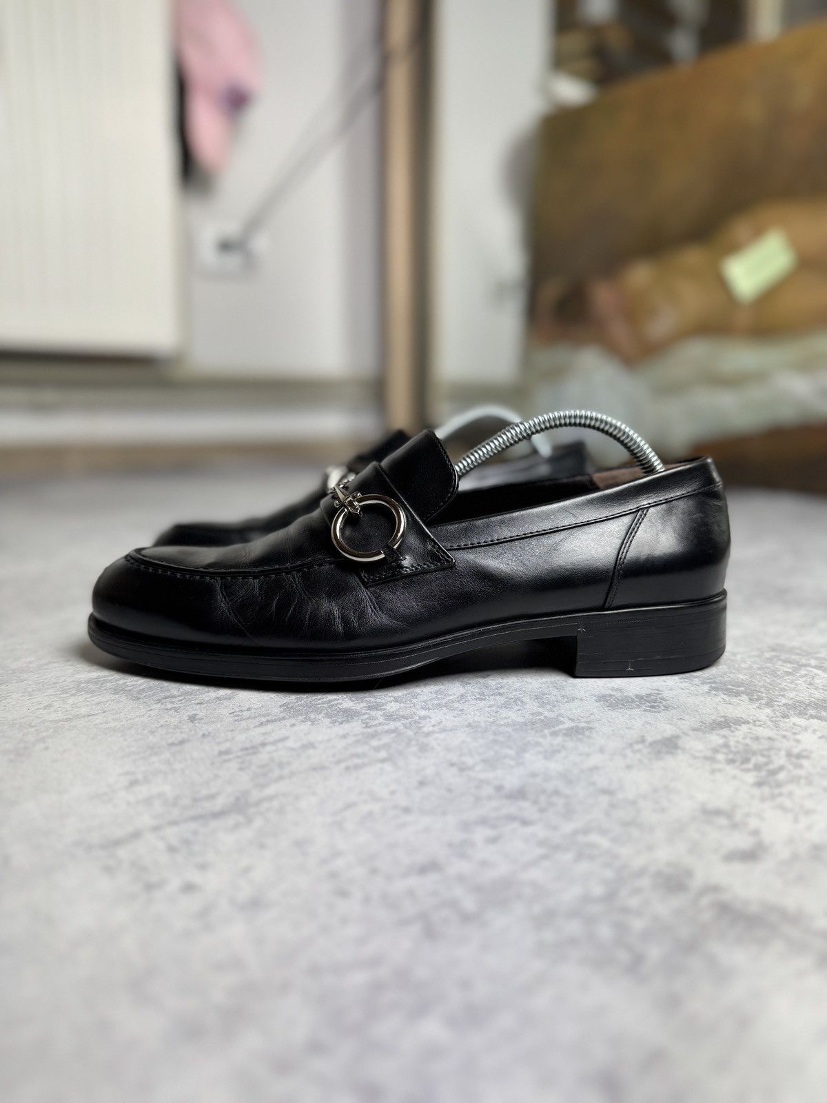Archival Clothing x Cesare Paciotti 90S Leather Luxury Loafers Formal Shoes in Black (Size 7)