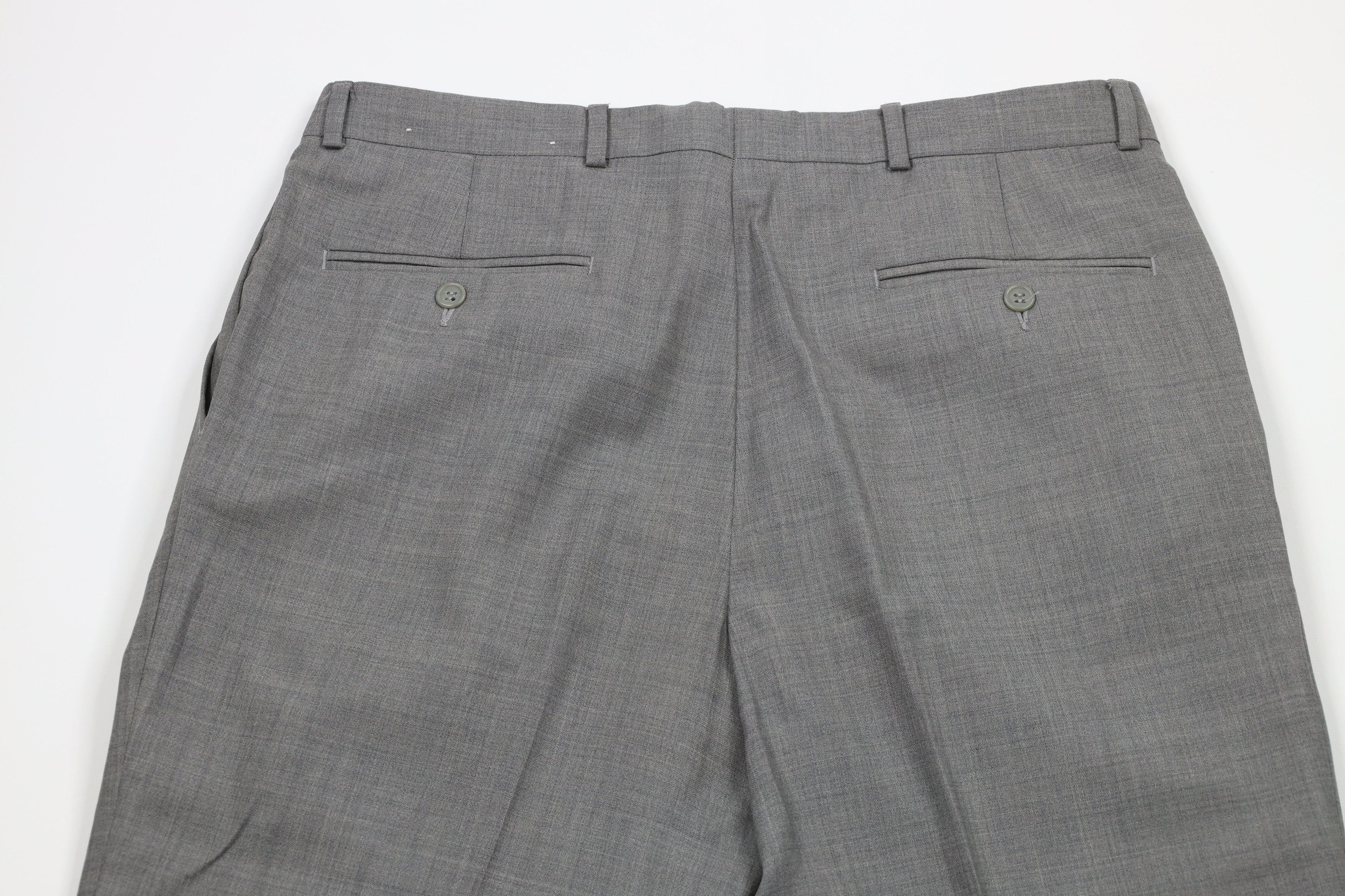Ralph Lauren × Vintage Vintage Ralph Lauren Wool Cuffed Wide Leg Chino Pants Gray Size US 34 / EU 50 - 12 Thumbnail
