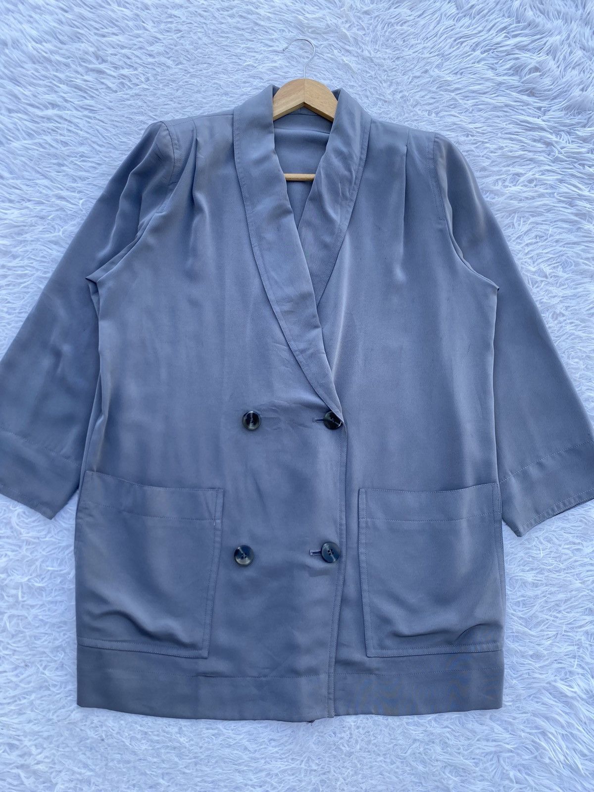 Givenchy Rare Vintage 90s Givenchy Satin Double Breasted Blazer Women Size M / US 6-8 / IT 42-44 - 4 Thumbnail
