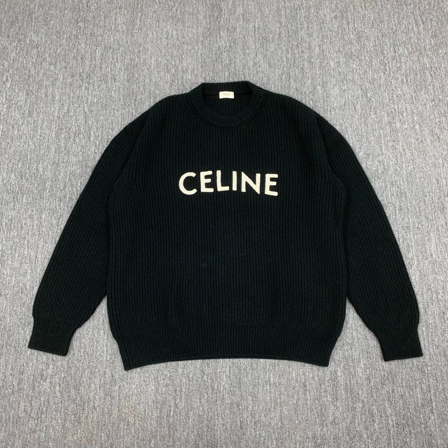 Celine celine black wool oversized sweater size S Size S / US 4 / IT 40 - 1 Thumbnail