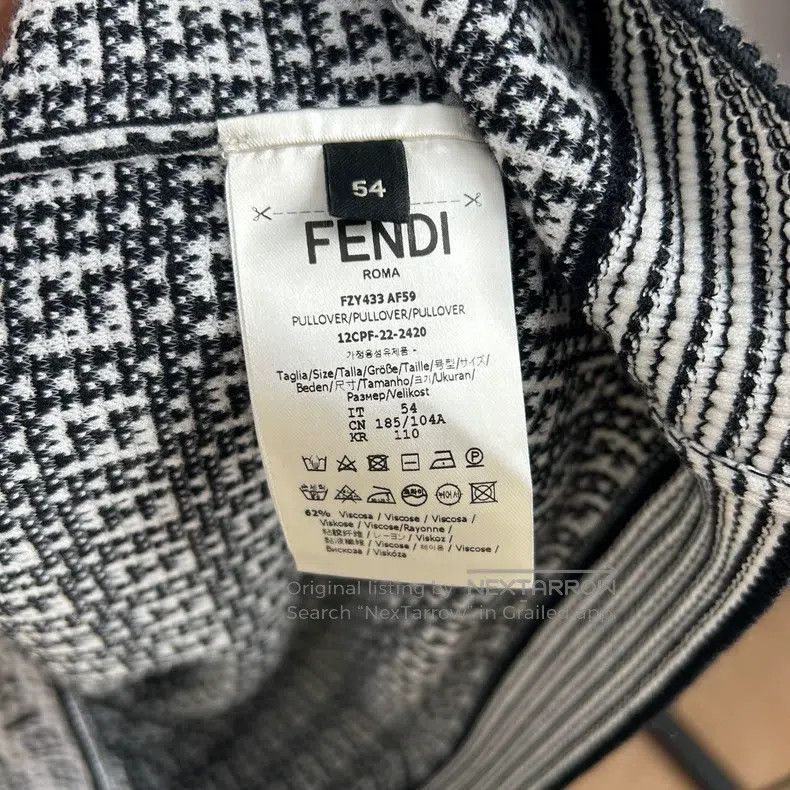 Fendi Fendi Black and White Double F Printed Knit Sweater Size US L / EU 52-54 / 3 - 5 Thumbnail