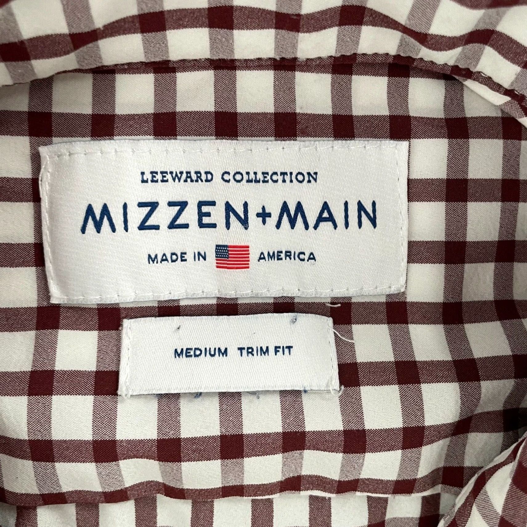 Mizzen+Main Mizzen+Main Shirt Adult Button Up Performance Mens Red Check Up Medium M Sleeve Long Sleeve Pattern Check Color Red Brand Mizzen+Main Size US M / EU 48-50 / 2 - 5 Thumbnail
