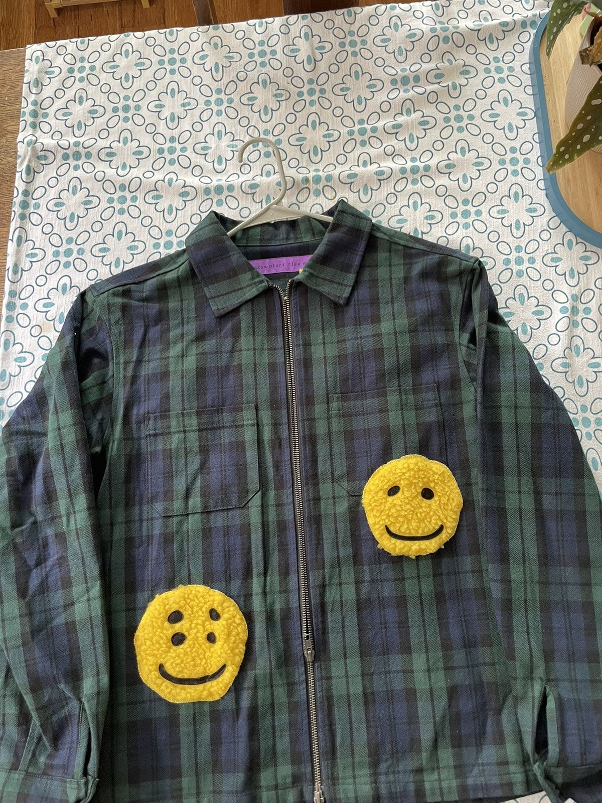 image of Cactus Plant Flea Market Large Cpfm Plaid Work Jacket in Green, Men's