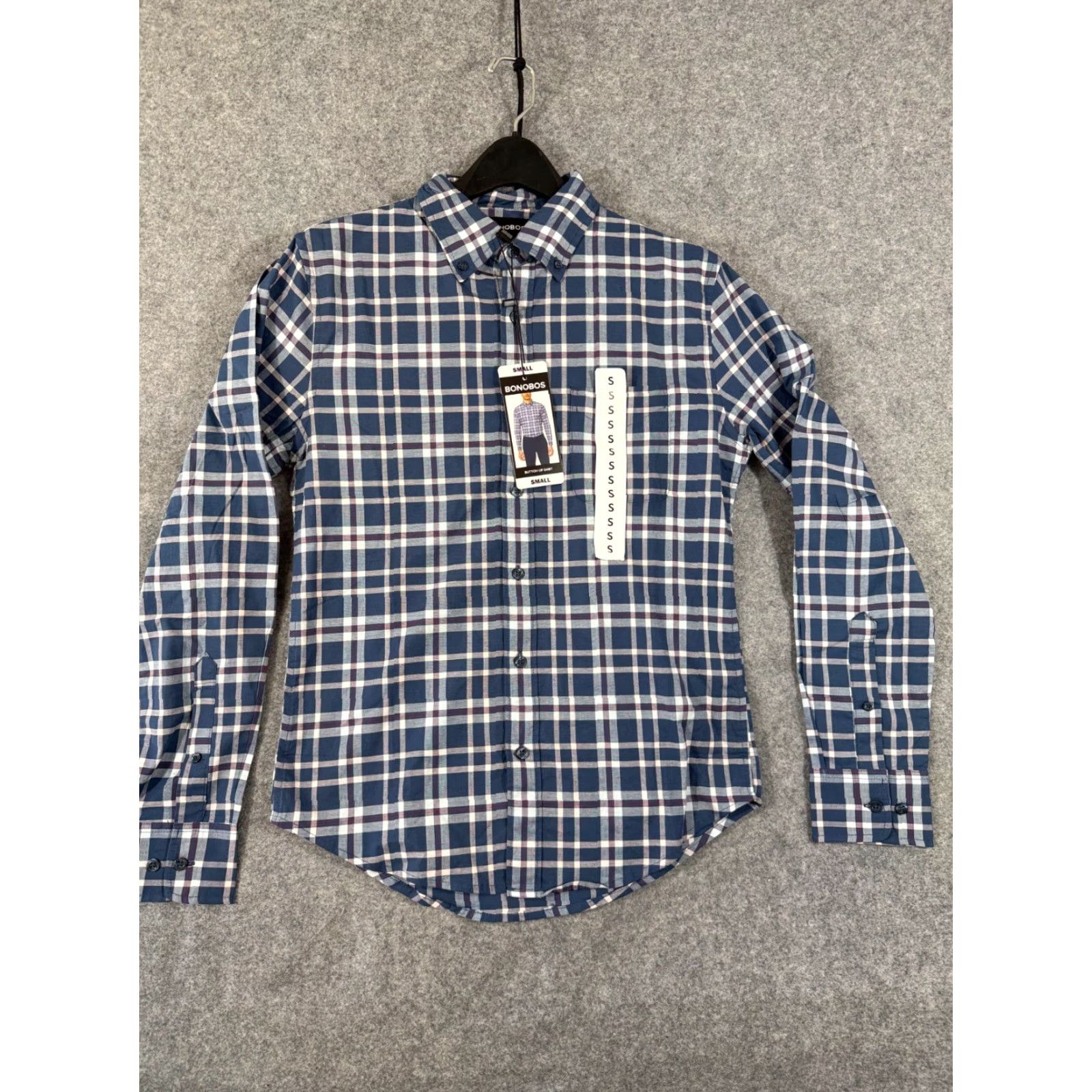 Bonobos Bonobos Button Up Shirt Mens Small Blue White Plaid Stretch Long Sleeve NWT Size US S / EU 44-46 / 1 - 3 Thumbnail