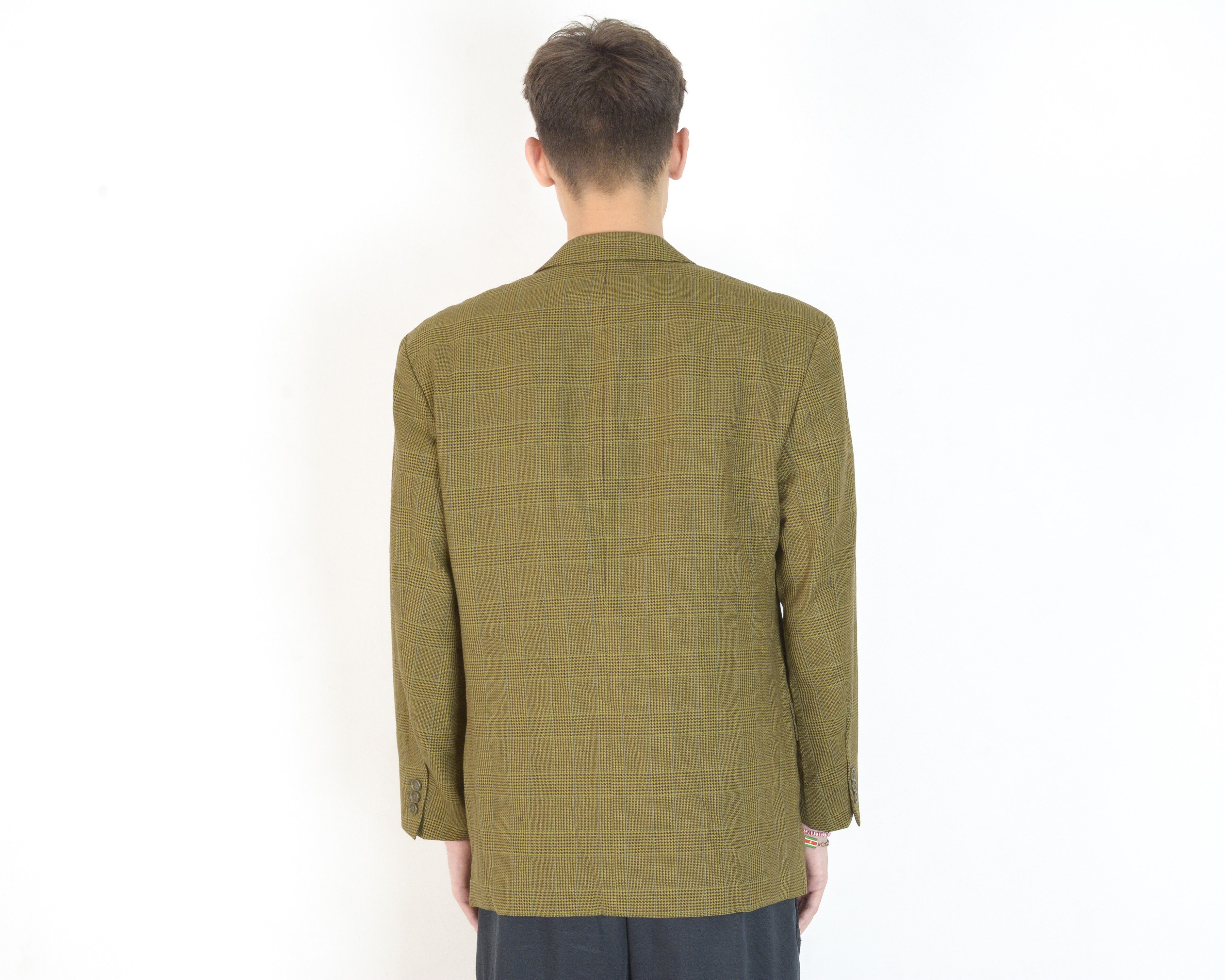 Hugo Corleone Vintage US 40 Blazer Virgin Wool M Jacket Check Size 40R - 4 Thumbnail