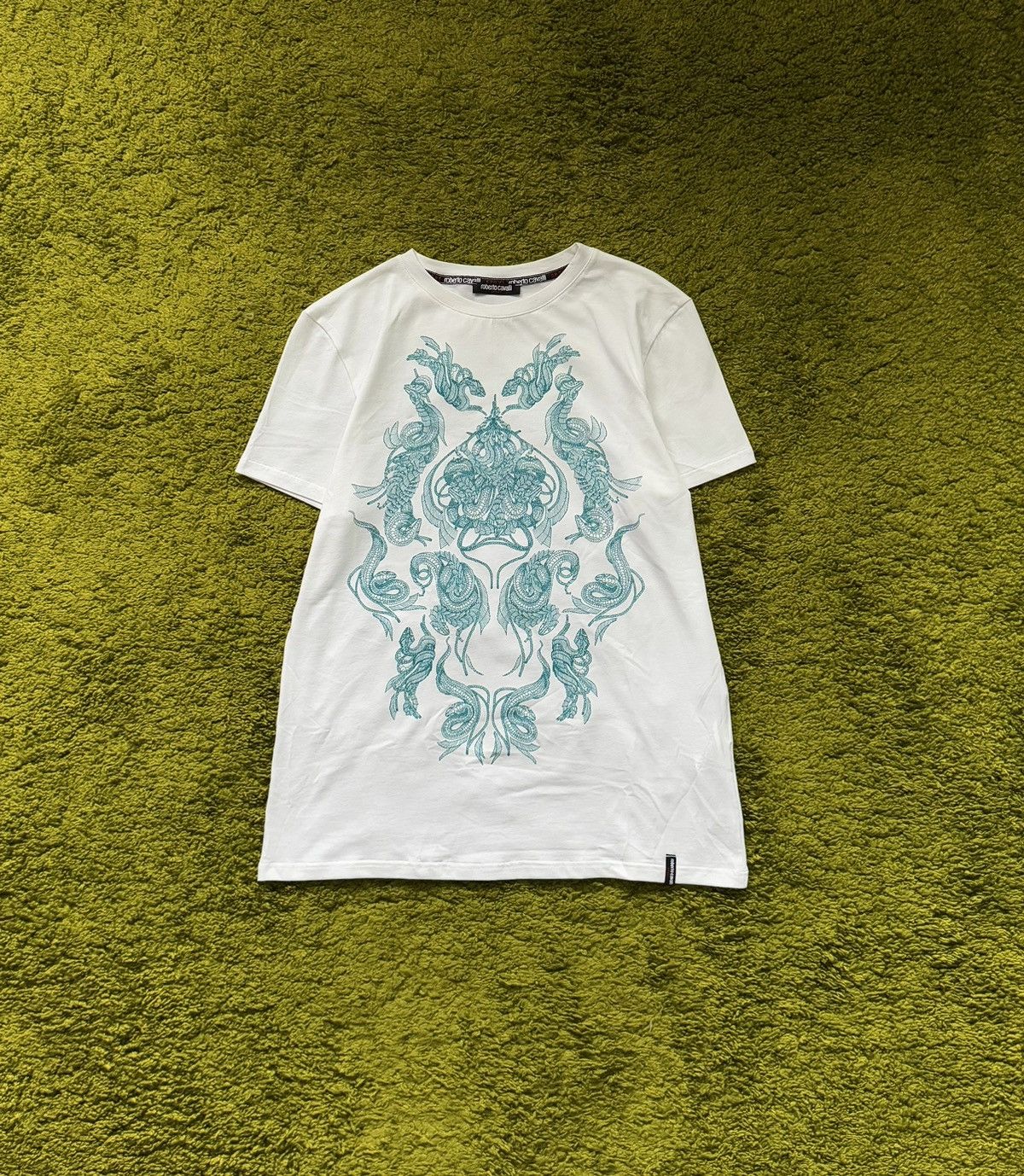 Designer × Just Cavalli × Roberto Cavalli Roberto Cavalli avant Garde rhinestones snakes print t-shirt Size L / US 10 / IT 46 - 1 Thumbnail
