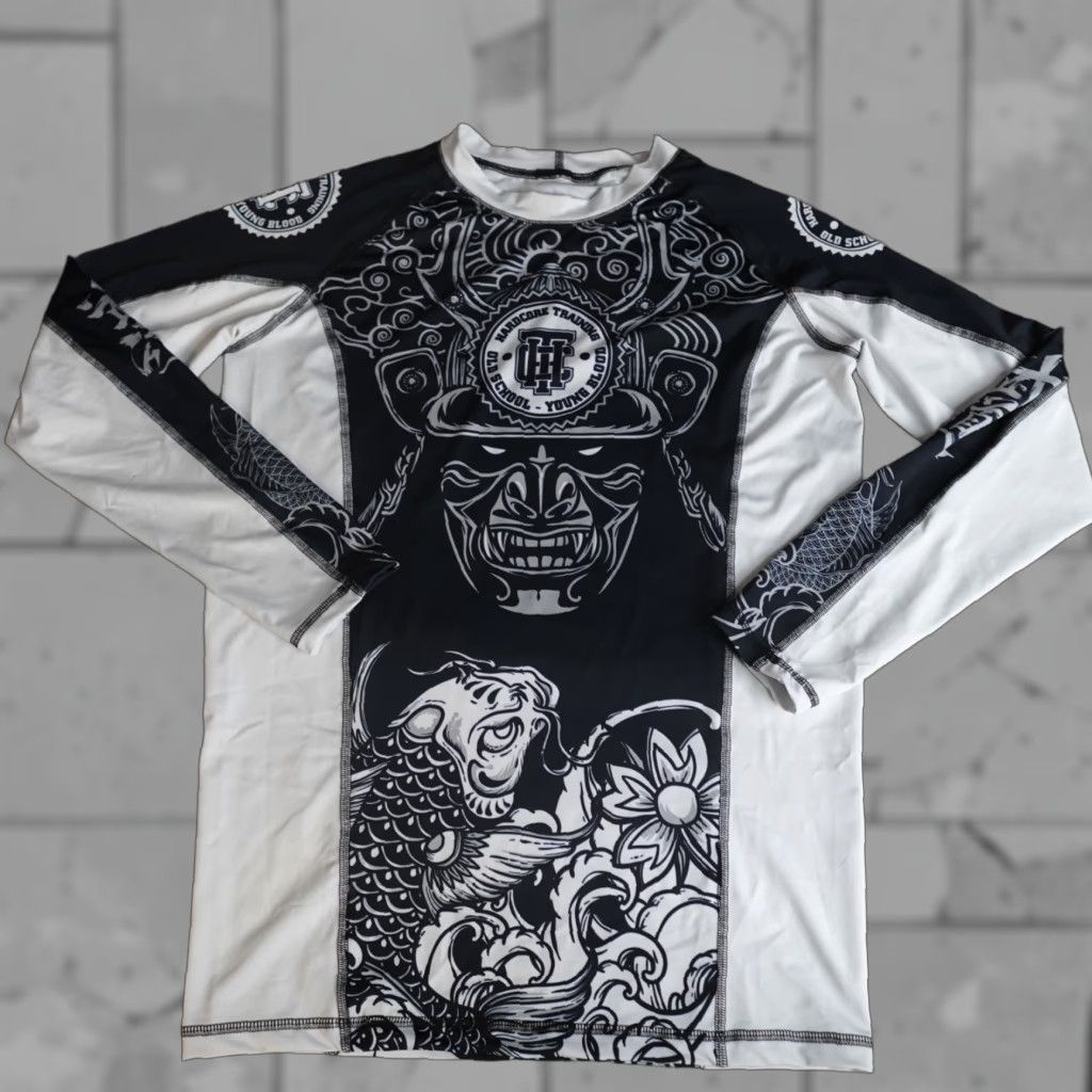 Vintage Hardcore Training Shirt Small Black White Long Sleeve Samurai Koi Fish Size US S / EU 44-46 / 1 - 1 Thumbnail