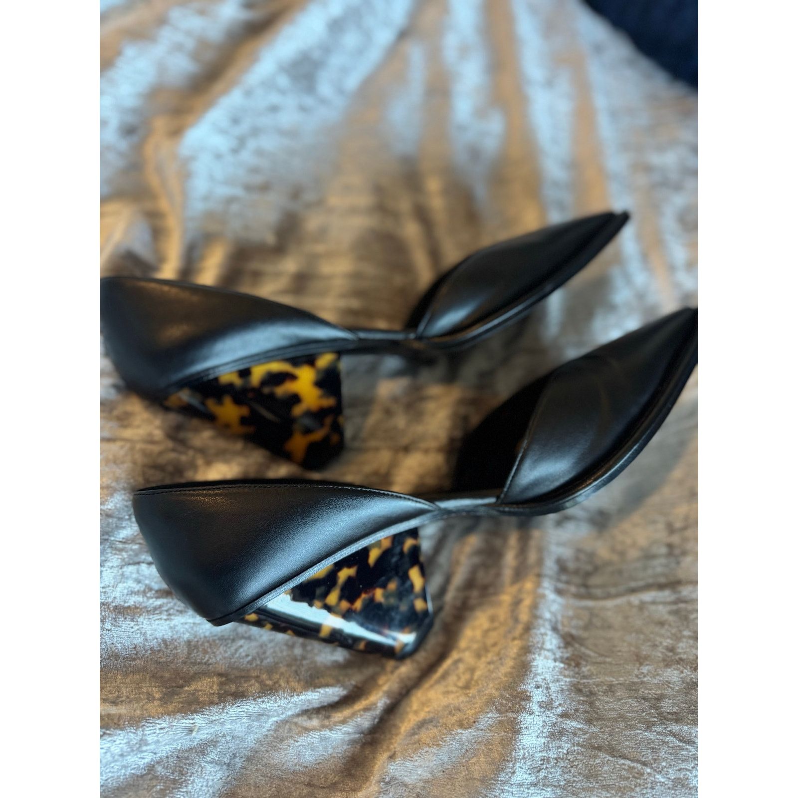 Stella McCartney Stella McCartney D'Orsay Chunky Tortoiseshell Heels Vegan Size US 9 / IT 39 - 6 Thumbnail