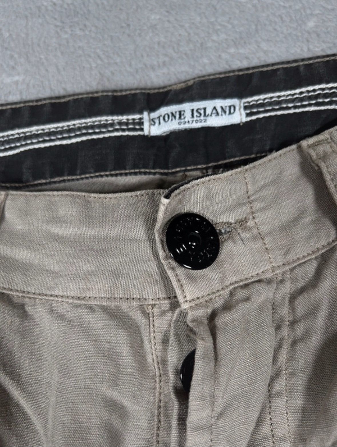 Stone Island Rare 00’s Massimo Osti Lino Flax Badge Cargo Utility Trousers Baggy Pants Size US 32 / EU 48 - 5 Thumbnail