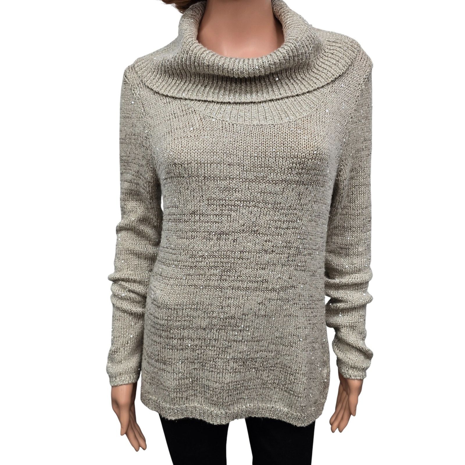 White House Black Market White House Black Market Sequin Sweater Cowl Neck XS Sparkle Size XS / US 0-2 / IT 36-38 - 4 Thumbnail