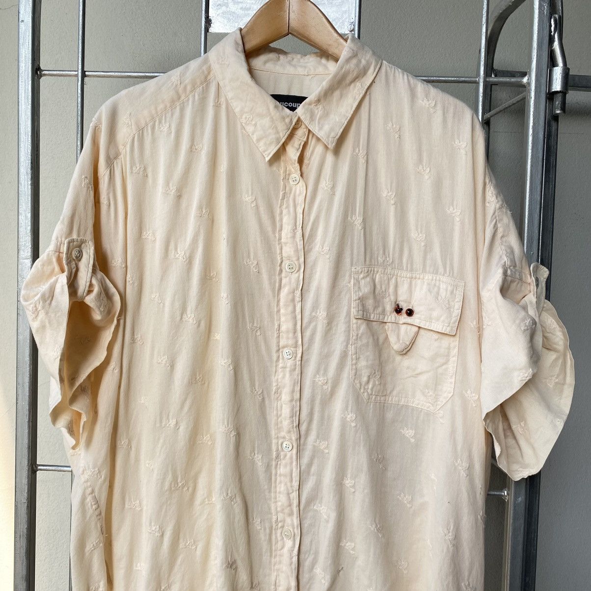 mercibeaucoup Mercibeaucoup, Peach Oversized Button-Down Shirt with Pocket Size XL / US 12-14 / IT 48-50 - 15 Thumbnail