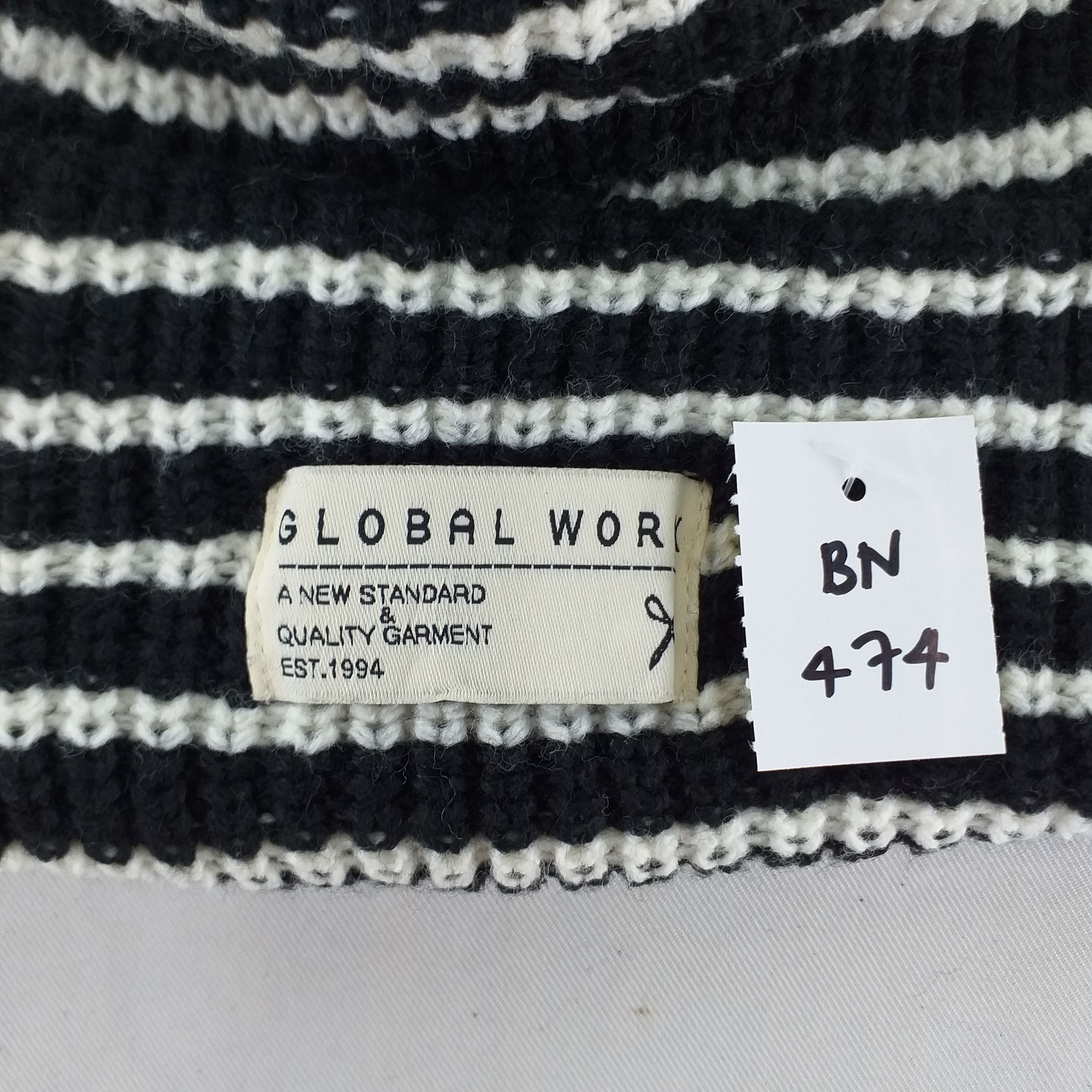Global Work Vintage Global Work Stripes Snow Cap Hat Beanie -BN474 Size ONE SIZE - 5 Thumbnail