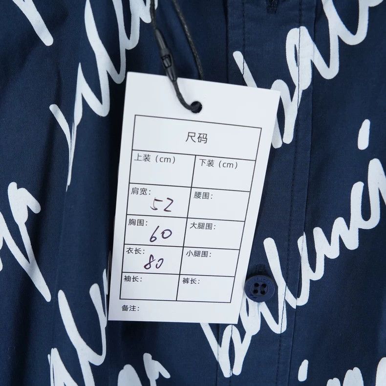 Balenciaga Balenciaga Blue scribble full print shirt Size XS / US 0-2 / IT 36-38 - 2 Thumbnail