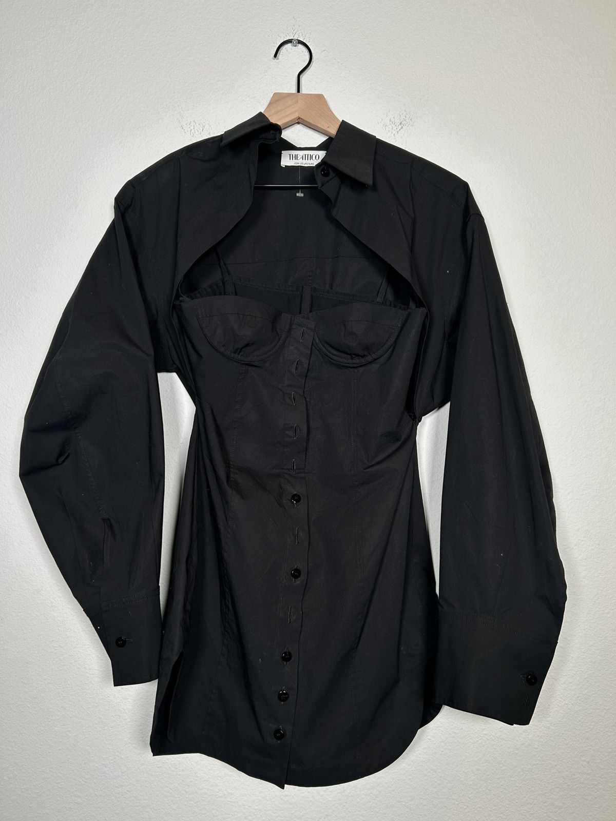 The Attico ‘23 Corset Off Shoulder Button Up Dress Shirt Size S / US 4 / IT 40 - 1 Thumbnail