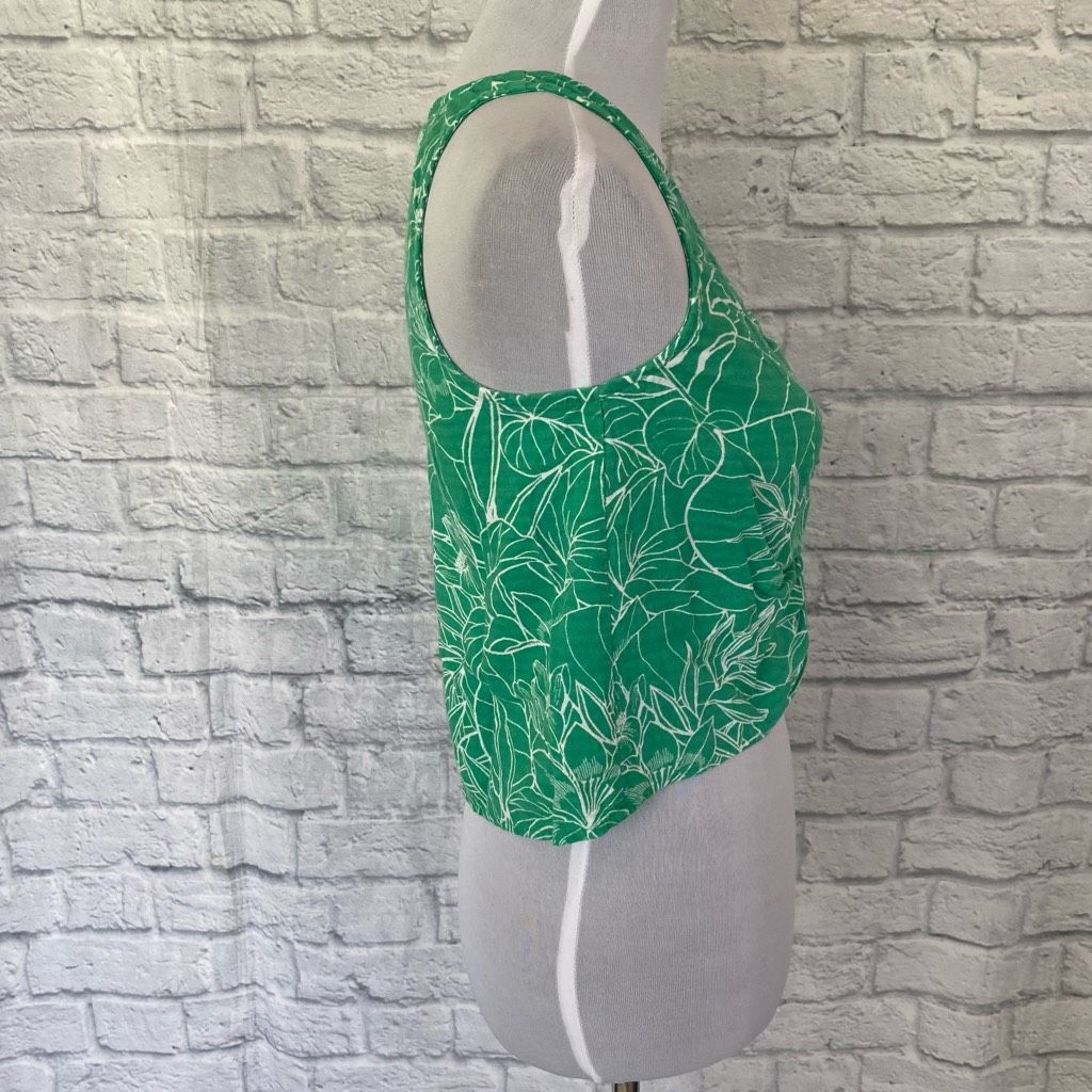 Other ANA women XS ruched front tank crop top green and white desi Size XS / US 0-2 / IT 36-38 - 5 Thumbnail