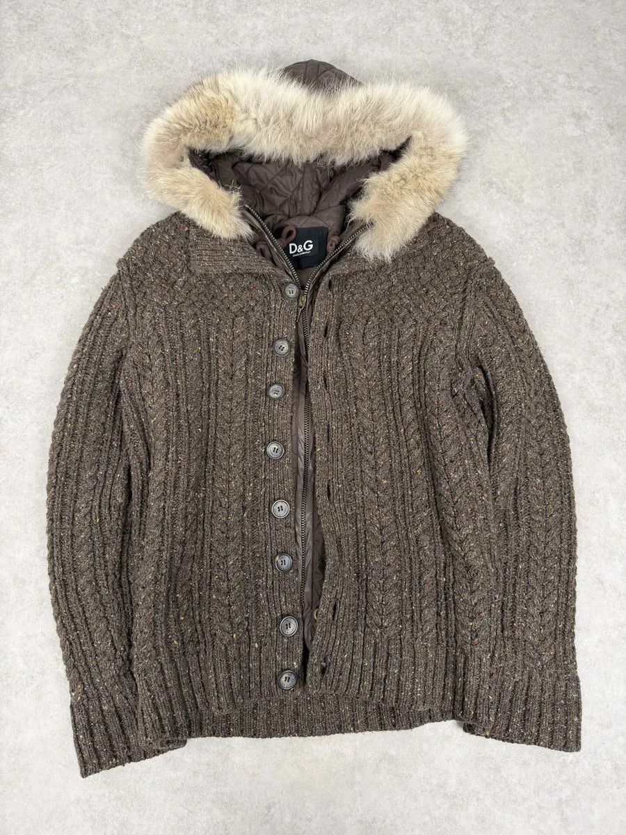 Dolce & Gabbana AW2008 Dolce & Gabbana Khaki Wool Layered Fur Collar Jacket Size US M / EU 48-50 / 2 - 5 Thumbnail