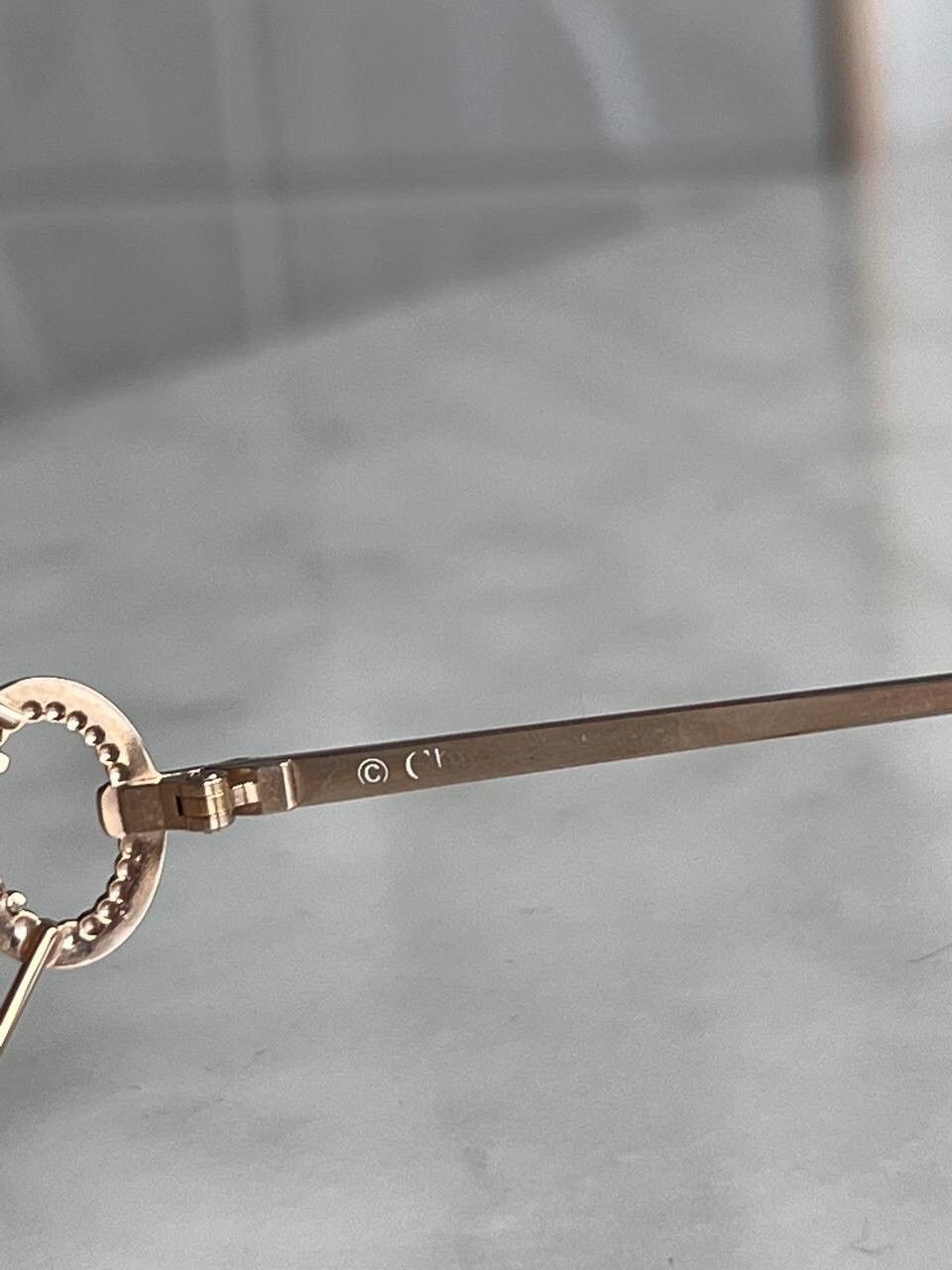Dior Vintage Christian Dior '80s Eyeglasses Hook Frame Gold Metal Size ONE SIZE - 7 Thumbnail