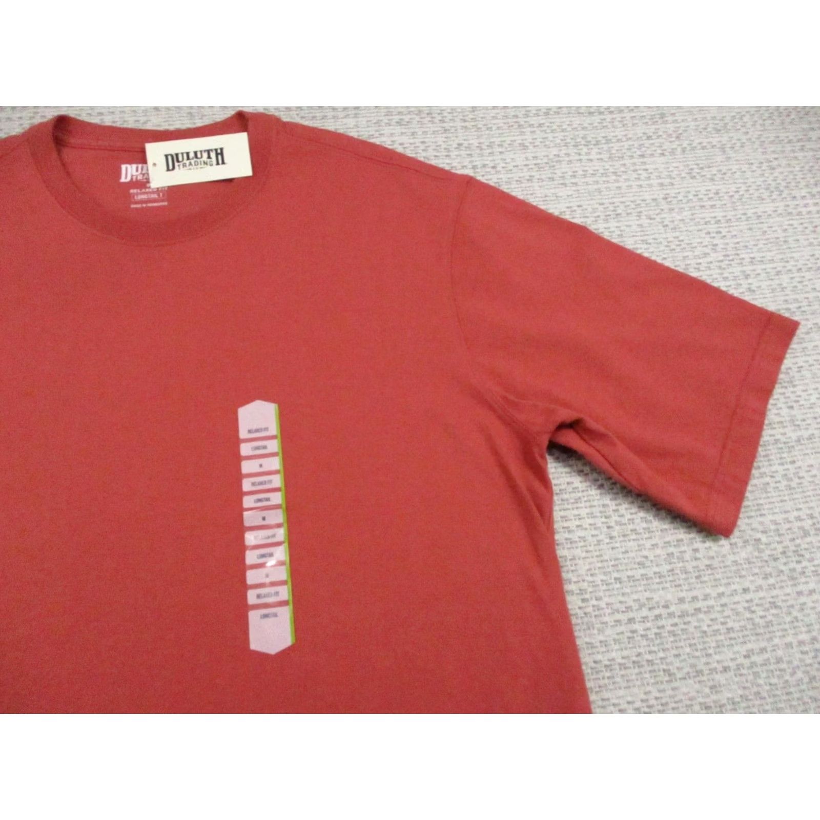 Duluth Trading Company Duluth Trading Shirt Mens Medium Red Relaxed Fit Short Sleeve Crew Neck Longtail T Cotton Crewneck Rustic Logo Vintage:No Size US M / EU 48-50 / 2 - 2 Thumbnail
