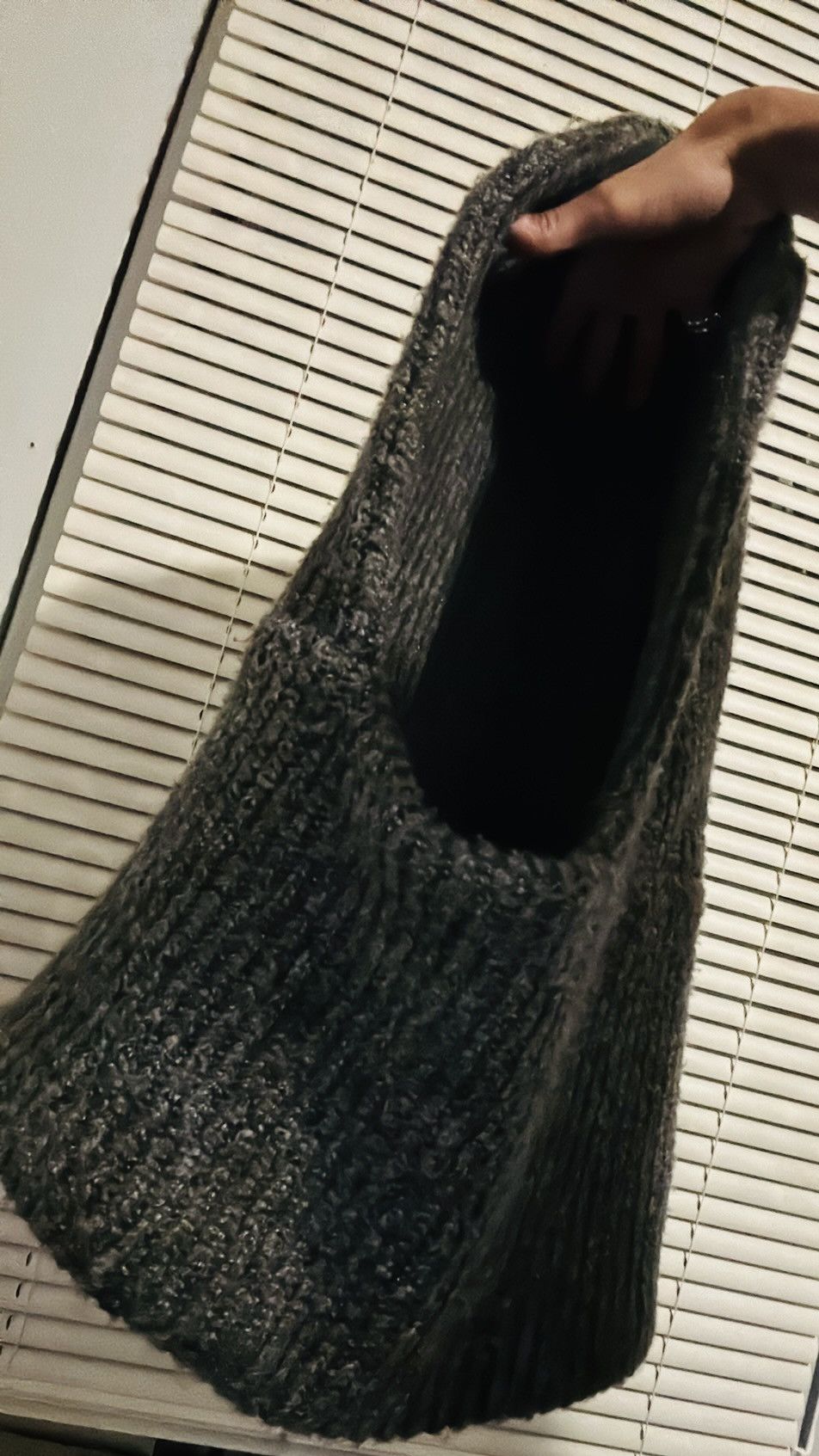 Zara Zara Man Dark Gray Knit Hood Scarf Size ONE SIZE - 8 Thumbnail