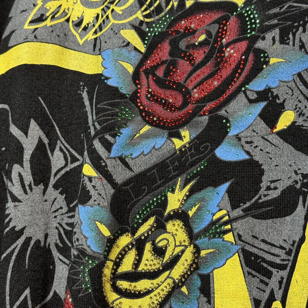 Ed Hardy 📌 Crazy Y2K Ed Hardy Rhinestones Full Print Longsleeve Size S / US 4 / IT 40 - 4 Thumbnail